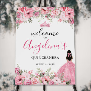 Pink Quinceanera Welcome Sign