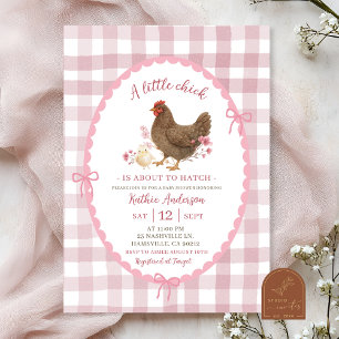 Pink Quirky Hand Drawn Chic Baby Shower Invitation