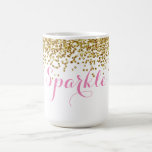 Pink Quote Gold Faux Glitter Sparkle Coffee Mug