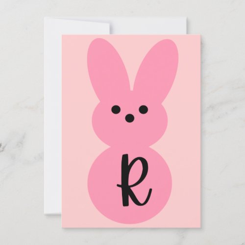 Pink R Bunny Shape Easter Bunting Banner Card