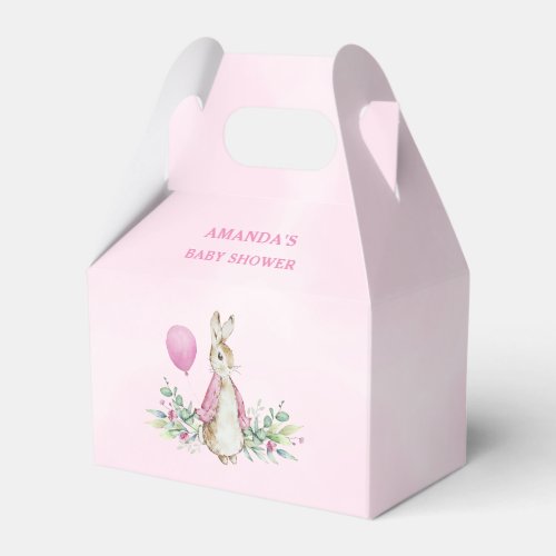 Pink Rabbit Baby Shower Favor Boxes