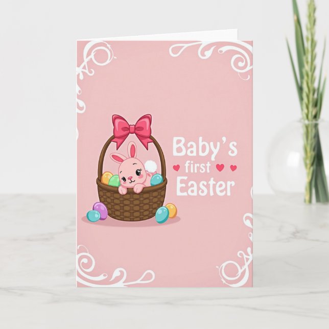 Pink Rabbit Celebration Card (Front)