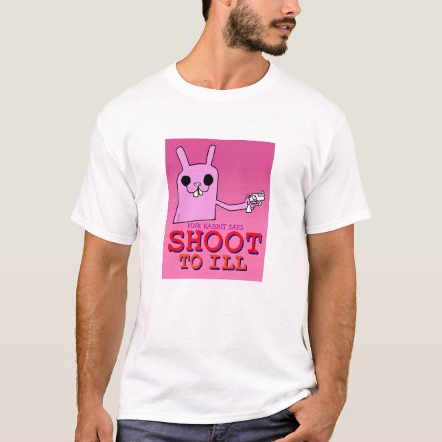 Pink Rabbit Says T-Shirt (Front)