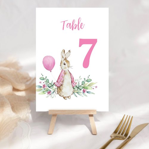Pink Rabbit Table Number