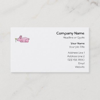 Pink Rabbit With Flower. Business Card by Animal_Art_By_Ali at Zazzle