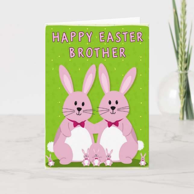Pink Rabbits Spring Season Card (Front)