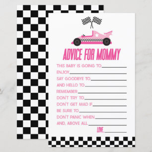 Pink Race Car Advice Baby Shower Game Activity
