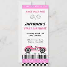 Pink Race Invitation