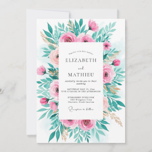 Pink Radiant Spring Wedding Invitation