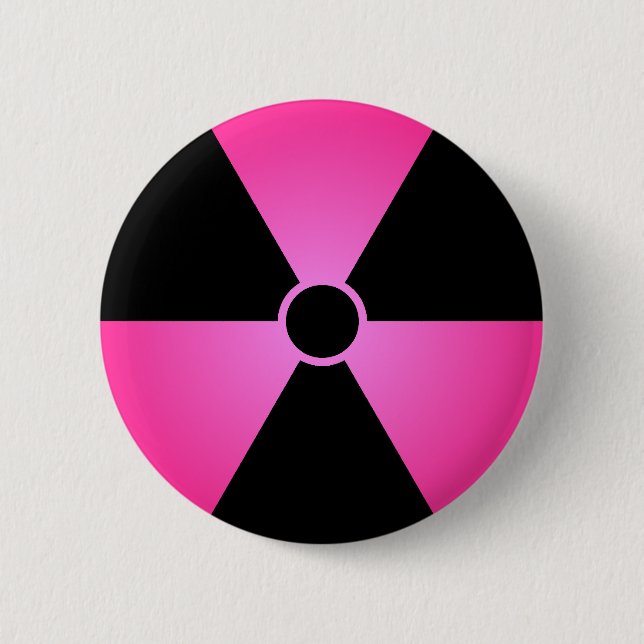 Pink Radiation Symbol Button (Front)