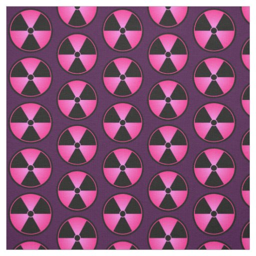 Pink Radiation Symbol Fabric