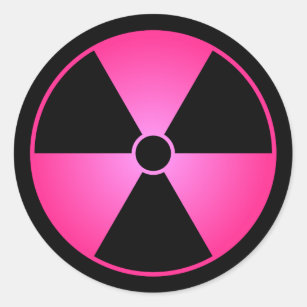 Pink Radiation Symbol Sticker