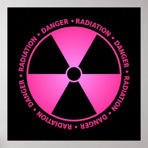 Pink Radiation Warning Poster