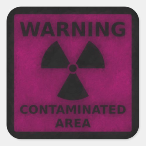 Pink Radiation Warning Sticker