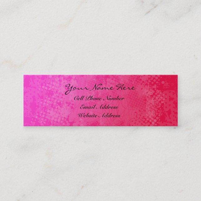 Pink Rage Grunge Profile And Business Card (Front)