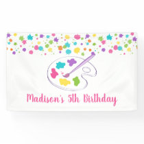 Pink Rainbow Art Party Birthday Banner