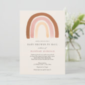 Pink Rainbow Baby Shower by Mail invitation (Standing Front)