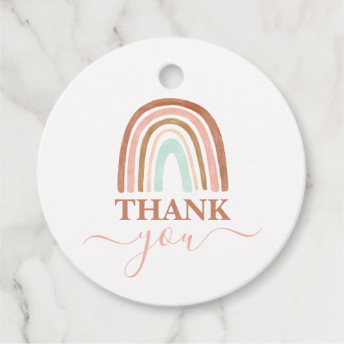 Pink Rainbow Baby Shower Favor Tags