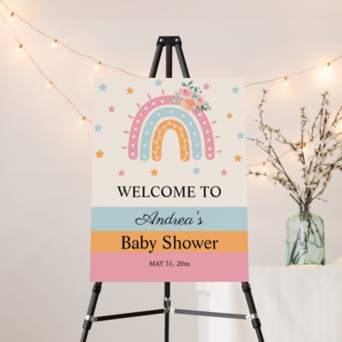 Pink Rainbow Baby Shower Foam Board