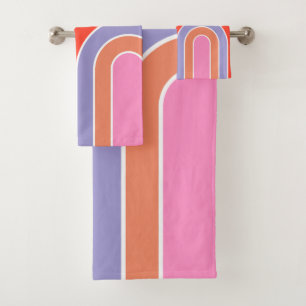Pink Rainbow Bath Towel Set