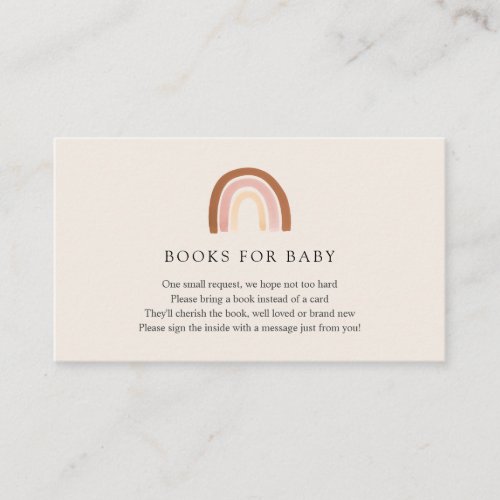 Pink Rainbow Books for Baby insert card