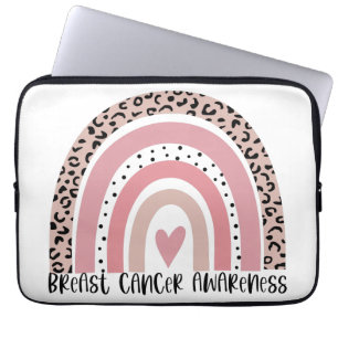 Pink Rainbow Breast Cancer Awareness Laptop Sleeve