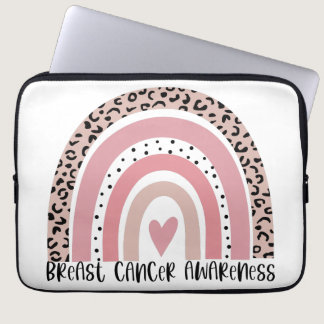 Pink Rainbow Breast Cancer Awareness Laptop Sleeve