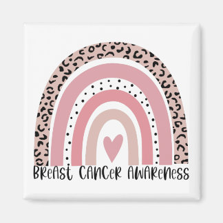 Pink Rainbow Breast Cancer Awareness Magnet