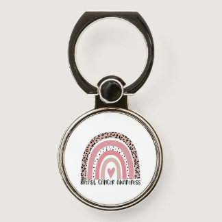 Pink Rainbow Breast Cancer Awareness Phone Ring Stand