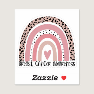 Pink Rainbow Breast Cancer Awareness Sticker