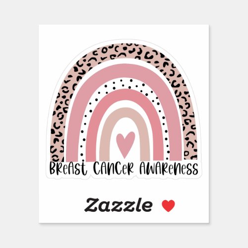 Pink Rainbow Breast Cancer Awareness Sticker