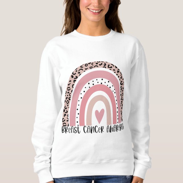 Pink Rainbow Breast Cancer Awareness Sweatshirt (Front)