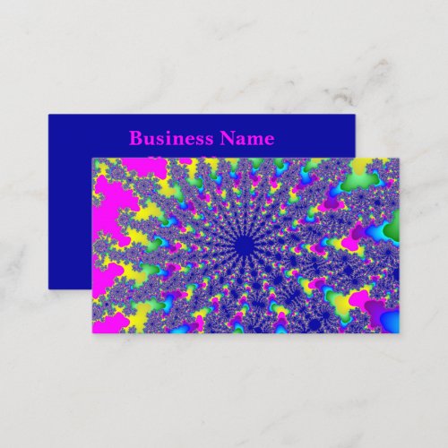 Pink Rainbow Burst Business Card