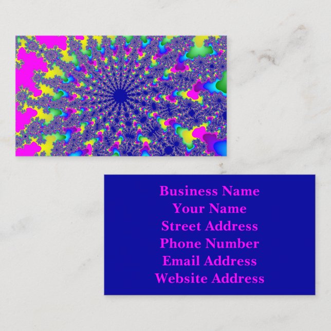 Pink Rainbow Burst Business Card (Front/Back)