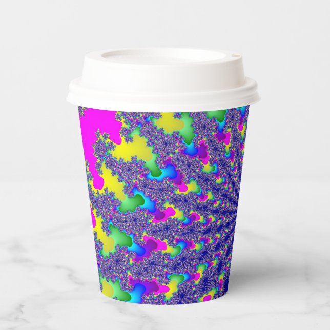 Pink Rainbow Burst Paper Cups (Front)