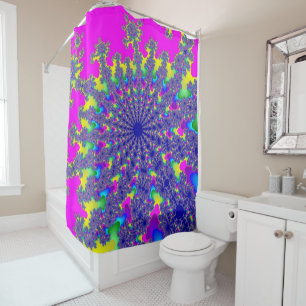 Pink Rainbow Burst Shower Curtain