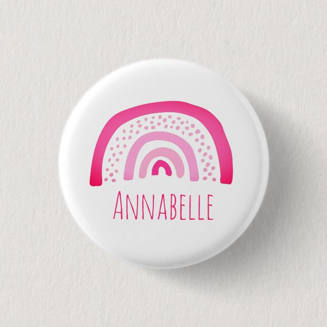Pink Rainbow Button (Front)