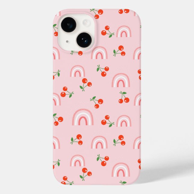 Pink Rainbow Cherry Pattern Case-Mate iPhone Case (Back)