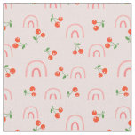 Pink Rainbow Cherry Pattern Fabric