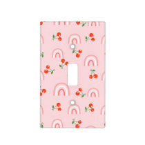 Pink Rainbow Cherry Pattern Light Switch Cover