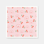 Pink Rainbow Cherry Pattern Napkins