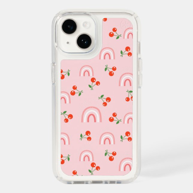 Pink Rainbow Cherry Pattern Speck iPhone Case (Front)