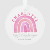 Pink Rainbow Child Remembrance Ornament (Back)