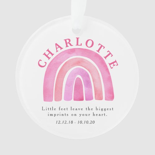 Pink Rainbow Child Remembrance Ornament