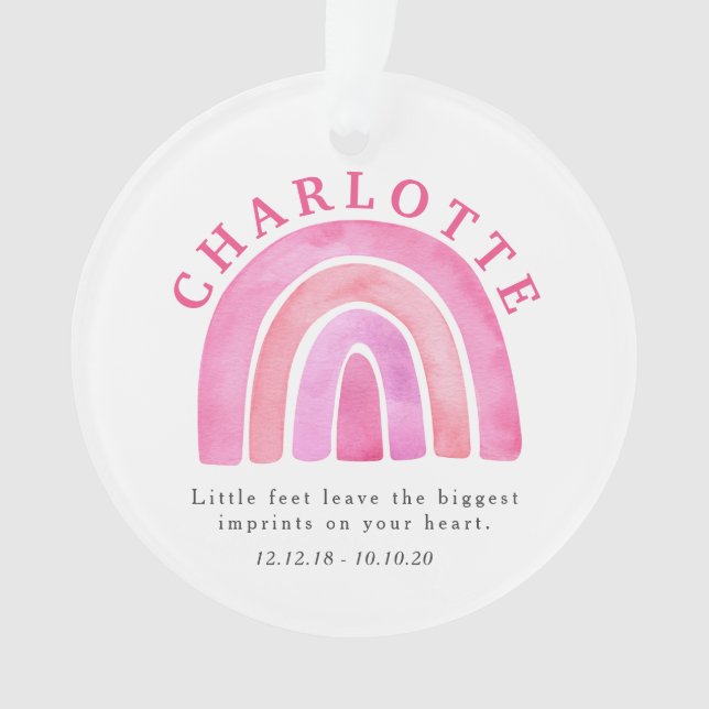 Pink Rainbow Child Remembrance Ornament (Front)