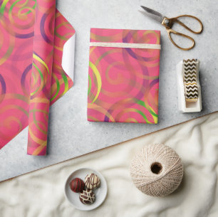 Pink Rainbow Christmas Pattern Wrapping Paper