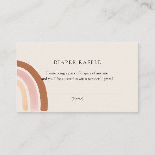 Pink Rainbow Diaper Raffle Card