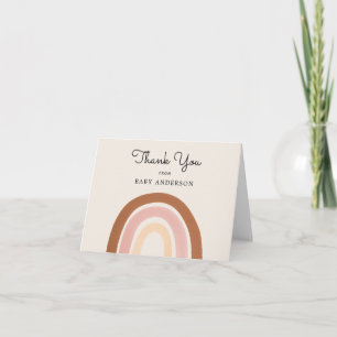 Pink Rainbow Girl Baby Shower Thank You Postcard