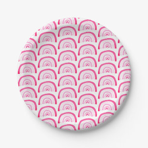 Pink Rainbow Girls Birthday Party Paper Plates