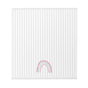 Pink Rainbow Gray Stripe Notepad